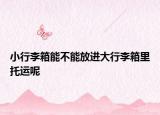 小行李箱能不能放进大行李箱里托运呢