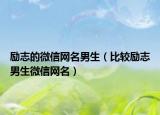 励志的微信网名男生（比较励志男生微信网名）