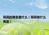 莜莜的寓意是什么（莜莜有什么寓意）