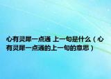 心有灵犀一点通 上一句是什么（心有灵犀一点通的上一句的意思）