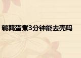 鹌鹑蛋煮3分钟能去壳吗