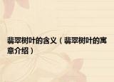 翡翠树叶的含义（翡翠树叶的寓意介绍）