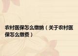 农村医保怎么缴纳（关于农村医保怎么缴费）