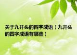 关于九开头的四字成语（九开头的四字成语有哪些）