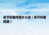春节祝福用语怎么说（春节祝福用语）