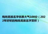 梅姓男孩名字优雅大气100分（2022年好听的梅姓男孩名字赏析）