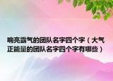 响亮霸气的团队名字四个字（大气正能量的团队名字四个字有哪些）