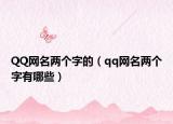 QQ网名两个字的（qq网名两个字有哪些）