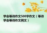 学会等待作文500字作文（等待学会等待作文例文）