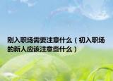 刚入职场需要注意什么（初入职场的新人应该注意些什么）