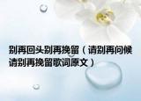 别再回头别再挽留（请别再问候请别再挽留歌词原文）