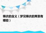 锦衣的含义（梦见锦衣的寓意有哪些）