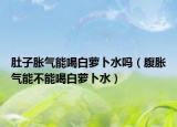 肚子胀气能喝白萝卜水吗（腹胀气能不能喝白萝卜水）