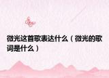 微光这首歌表达什么（微光的歌词是什么）