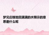 梦见庄稼地田满满的水预示的意思是什么呢