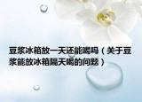 豆浆冰箱放一天还能喝吗（关于豆浆能放冰箱隔天喝的问题）