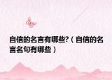 自信的名言有哪些?（自信的名言名句有哪些）