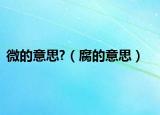 微的意思?（腐的意思）