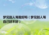 梦见别人骂我好吗（梦见别人骂自己好不好）