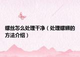 螺丝怎么处理干净（处理螺蛳的方法介绍）