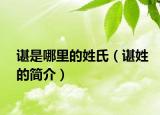 谌是哪里的姓氏（谌姓的简介）