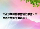 三点水字旁的字有哪些字体（三点水字旁的字有哪些）