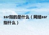 ssr指的是什么（网络ssr指什么）