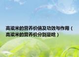 高粱米的营养价值及功效与作用（高粱米的营养价分别是啥）
