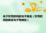 关于珍惜时间的句子唯美（珍惜时间的唯美句子有哪些）