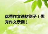 优秀作文选材例子（优秀作文示例）
