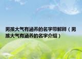 男孩大气有涵养的名字带解释（男孩大气有涵养的名字介绍）