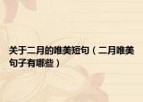 关于二月的唯美短句（二月唯美句子有哪些）