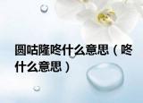 圆咕隆咚什么意思（咚什么意思）
