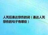 人死后表达悲伤的词（表达人死悲伤的句子有哪些）