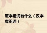 度字组词有什么（汉字度组词）
