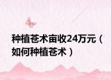 种植苍术亩收24万元（如何种植苍术）