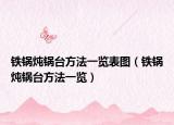 铁锅炖锅台方法一览表图（铁锅炖锅台方法一览）