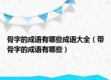 骨字的成语有哪些成语大全（带骨字的成语有哪些）