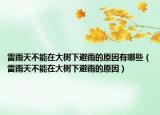 雷雨天不能在大树下避雨的原因有哪些（雷雨天不能在大树下避雨的原因）