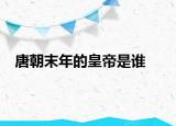 唐朝末年的皇帝是谁