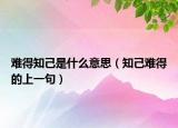 难得知己是什么意思（知己难得的上一句）