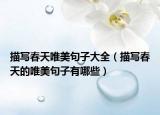 描写春天唯美句子大全（描写春天的唯美句子有哪些）