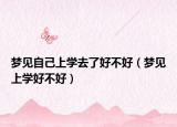 梦见自己上学去了好不好（梦见上学好不好）