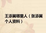 王添翼哪里人（张添翼个人资料）