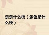 乐乐什么梗（乐色是什么梗）