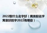 2022取什么名字好（男孩起名字寓意好的字2022有哪些）
