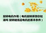 旋转电机作用（电机旋转原理你知道吗 旋转磁场是电机的基本条件）