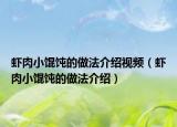 虾肉小馄饨的做法介绍视频（虾肉小馄饨的做法介绍）