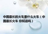 中国最长的火车是什么火车（中国最长火车 你知道吗）