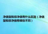 净值型和非净值有什么区别（净值型和非净值有哪些不同）